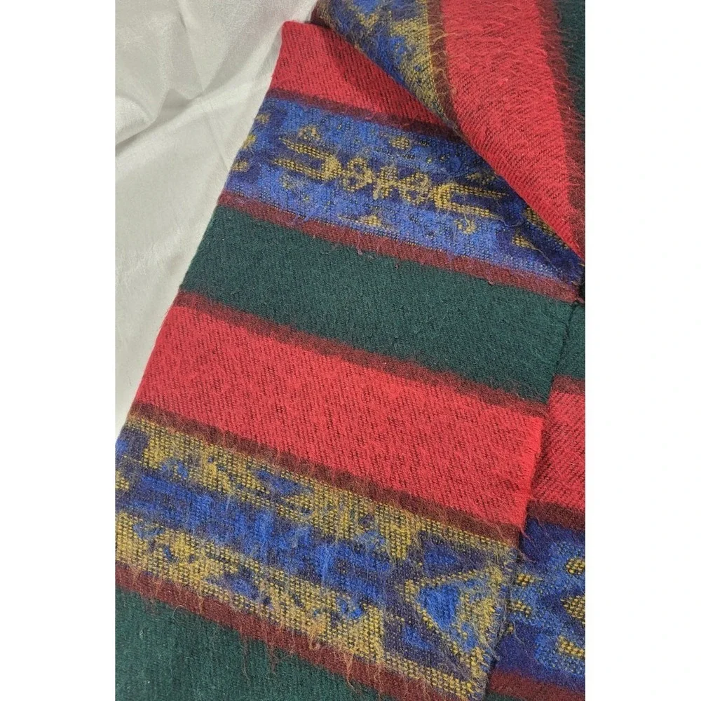 Fendi‎ Wool Southwestern Aztec Print Rectangular Scarf w/ Fringe - 20